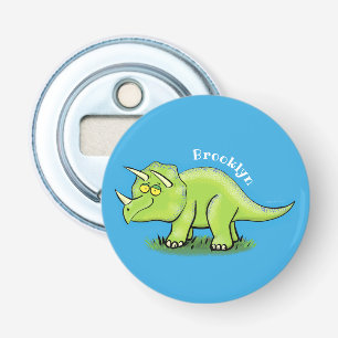 Abrebotellas Personalizado de dinosaurios de triceratops verde