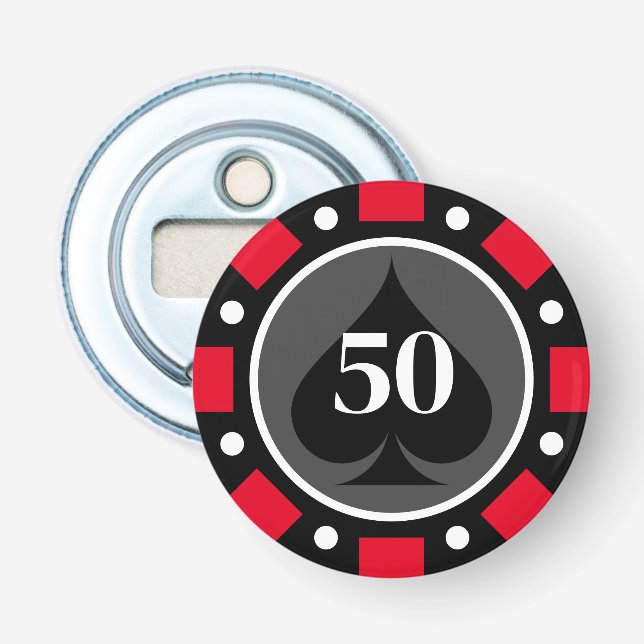 Abrebotellas Personalizado de fichas de póquer de juego de casi (Anverso)