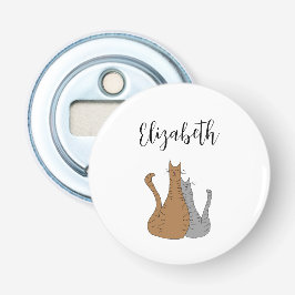 Abrebotellas Personalizado de gato dibujando sinuosos sándwiche