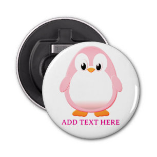 Abrebotellas Personalizado de Personalizado de pingüino rosado