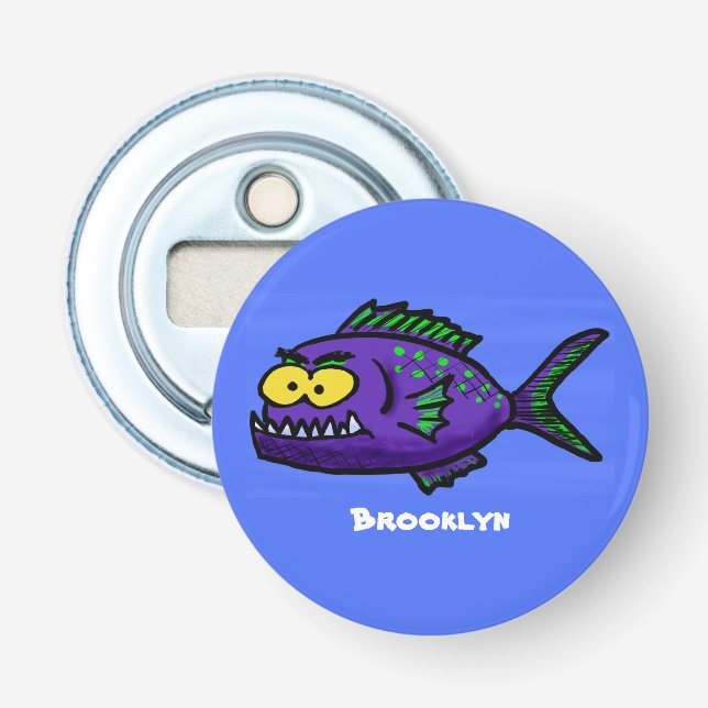 Abrebotellas Personalizado de pescado piraña (Anverso)