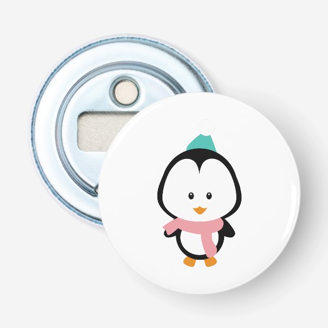 Abrebotellas Personalizado de pingüino cute (Anverso)