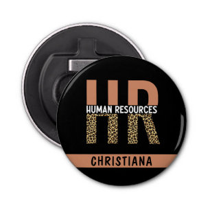 Abrebotellas Personalizado de Recursos Humanos Leopard Imprimir