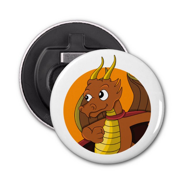 Abrebotellas personalizado del dragón naranja (Anverso)