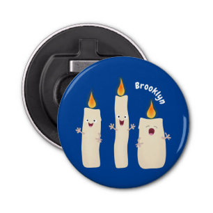 Abrebotellas Personalizado del trío de velas de canto lindo