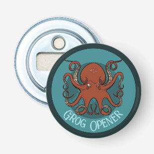 Abrebotellas Personalizado Grog Opener Engry Red Octopus Tentac