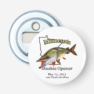 Abrebotellas Personalizado Lago/Fecha Minnesota Muskie Opener