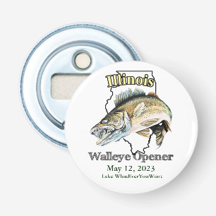Abrebotellas Personalizado Lake and Date Illinois Walleye Opene
