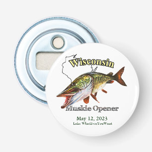 Abrebotellas Personalizado Lake/Date Wisconsin Muskie Opener