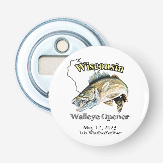 Abrebotellas Personalizado Lake/Date Wisconsin Walleye Opener