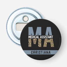 Abrebotellas Personalizado MAMÁES Auxiliar Médico Leopard Print