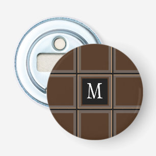 Abrebotellas Personalizado marrón chocolate negro con tira inic