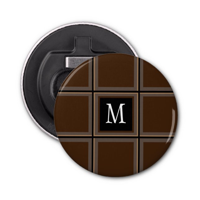 Abrebotellas Personalizado marrón chocolate negro con tira inic (Anverso)