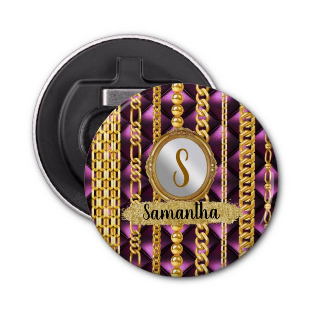 Abrebotellas Personalizado Monograma Regalo de cumpleaños Espos (Anverso)