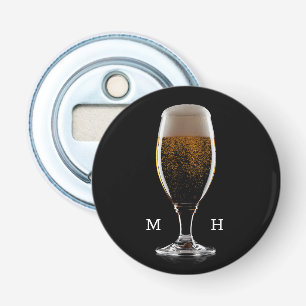 Abrebotellas Personalizado Monograma Vidrio de Cerveza