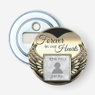 Abrebotellas Personalizado Photo Gold Memorial Heart