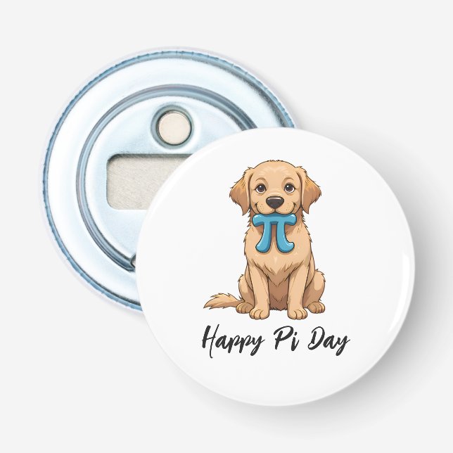 Abrebotellas Personalizado Pi Day Dog Con Símbolo Pi | Feliz Dí (Anverso)