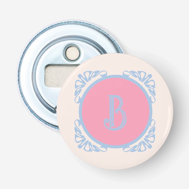 Abrebotellas Personalizado rosa y azul  (Anverso)