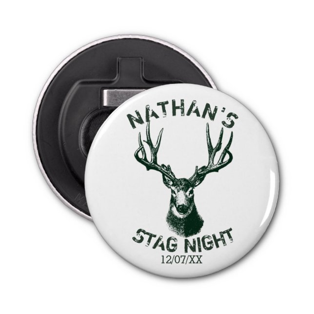 Abrebotellas Personalizado Stag Antlers Nocturnos Keepsake (Anverso)