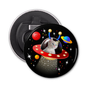Abrebotellas Personalizado TU CAT Space Cat Kitten Sci-Fi