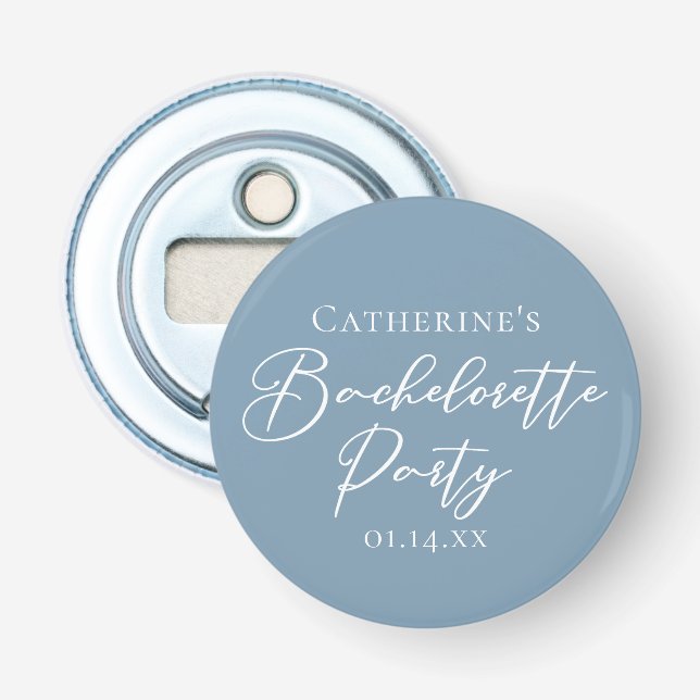 Abrebotellas Personalized Chic Dusty Blue Bachelorette Party (Anverso)