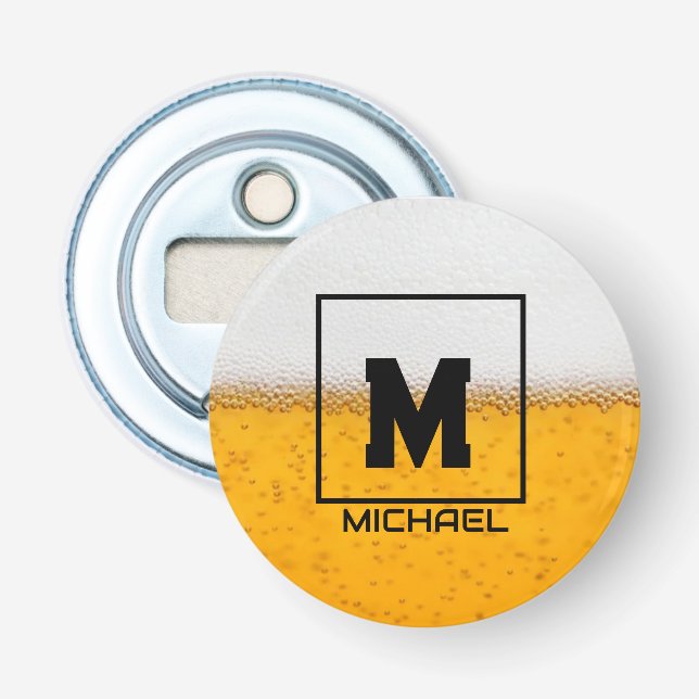 Abrebotellas Personalized Frosted Beer Mug with Custom Name (Anverso)