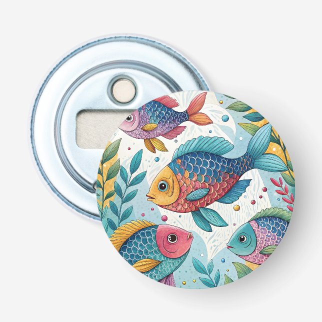 Abrebotellas Pescado arco iris bajo el agua (Anverso)