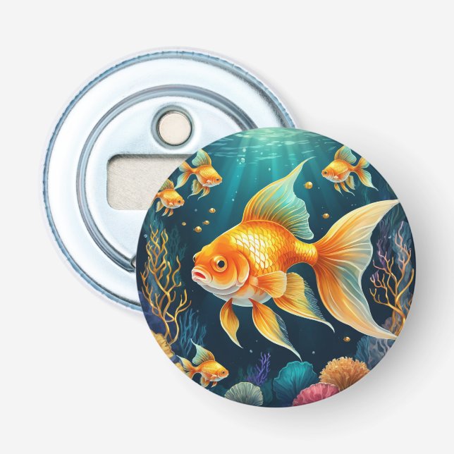 Abrebotellas Pescado de oro en aguas submarinas (Anverso)