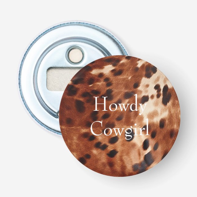 Abrebotellas Piel de vaca negro de crema marrón (Anverso)