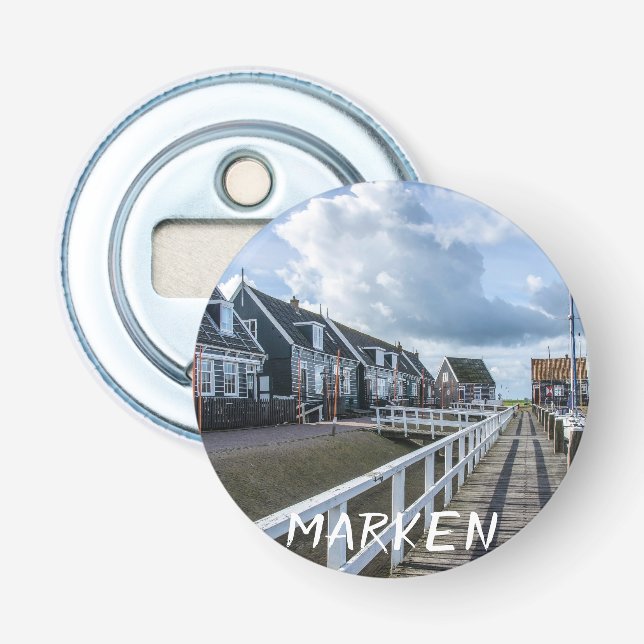 Abrebotellas Pier de madera en Marken, Países Bajos (Anverso)