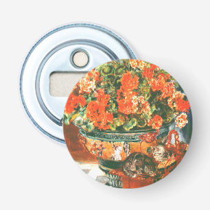 Abrebotellas Pierre-Auguste Renoir Geraniums And Cats