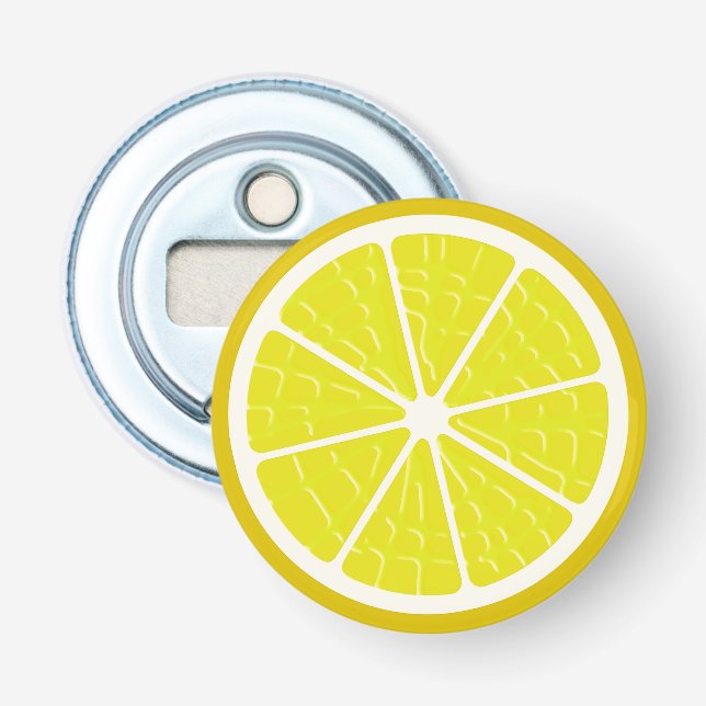 Abrebotellas Pieza de fruta estilizada con limón (Anverso)