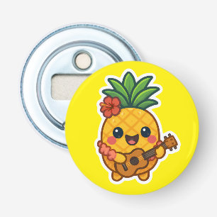Abrebotellas Piña Kawaii sonriente - Tropical
