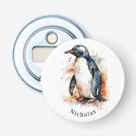 Abrebotellas Pingüino acuático de tonos de sol, personalizado