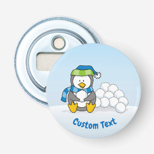 Abrebotellas Pingüino pequeño sentado con apertura del frasco d