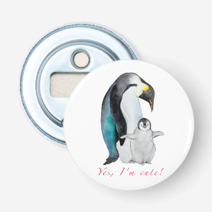 Abrebotellas Pingüinos emperadores de acuarela cutánea