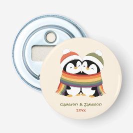 Abrebotellas Pingüinos Orgullosos Navideños Personalizados