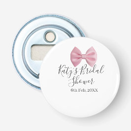 Abrebotellas Pink bow bridal shower name date pastel stylish te