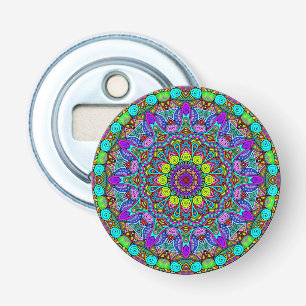Abrebotellas Pintado manual Mandala Clock Face 4