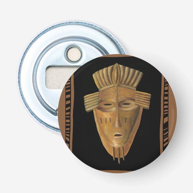 Abrebotellas Pintura africana de la máscara de Chariklia Zarris (Anverso)