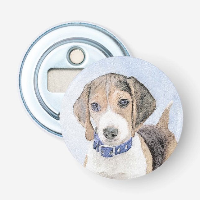 Abrebotellas Pintura Beagle - Arte Perro Original Cuto (Anverso)