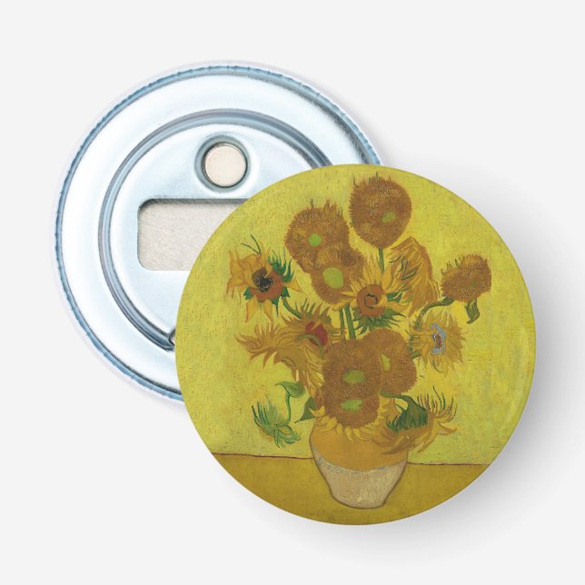 Abrebotellas Pintura de 15 girasoles de Vincent Van Gogh (Anverso)