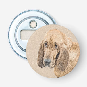 Abrebotellas Pintura de Bloodhound - Arte de perro original lin