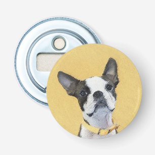 Abrebotellas Pintura de Boston Terrier - Arte de perro original