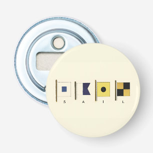 Abrebotellas Pintura de cuatro banderas con vela escrita debajo