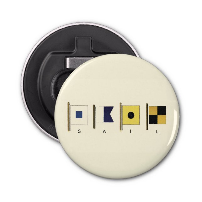 Abrebotellas Pintura de cuatro banderas con vela escrita debajo (Anverso)