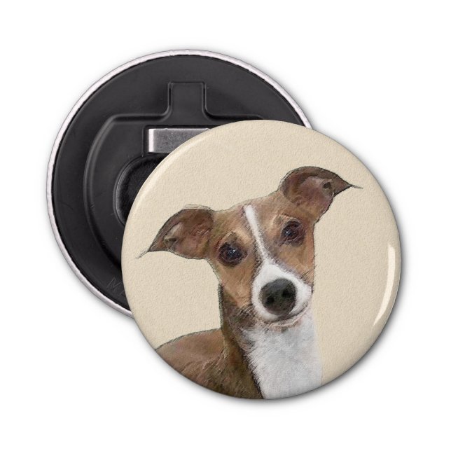 Abrebotellas Pintura de Greyhound italiana - Arte Perro Origina (Anverso)