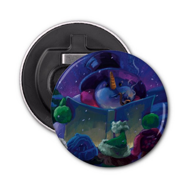 Abrebotellas Pintura de lectura en invierno (Anverso)