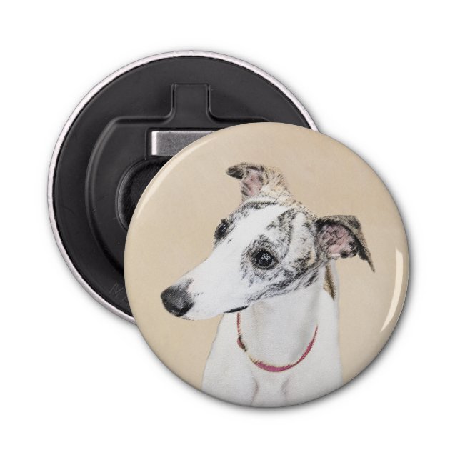 Abrebotellas Pintura de Whippet - Arte Cute Original Perro (Anverso)