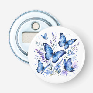 Abrebotellas Pintura en acuarela de mariposas azules